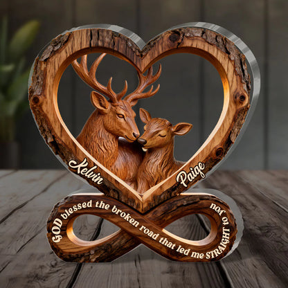 Plaque material and size view - Custom Couples Acrylic Plaque
