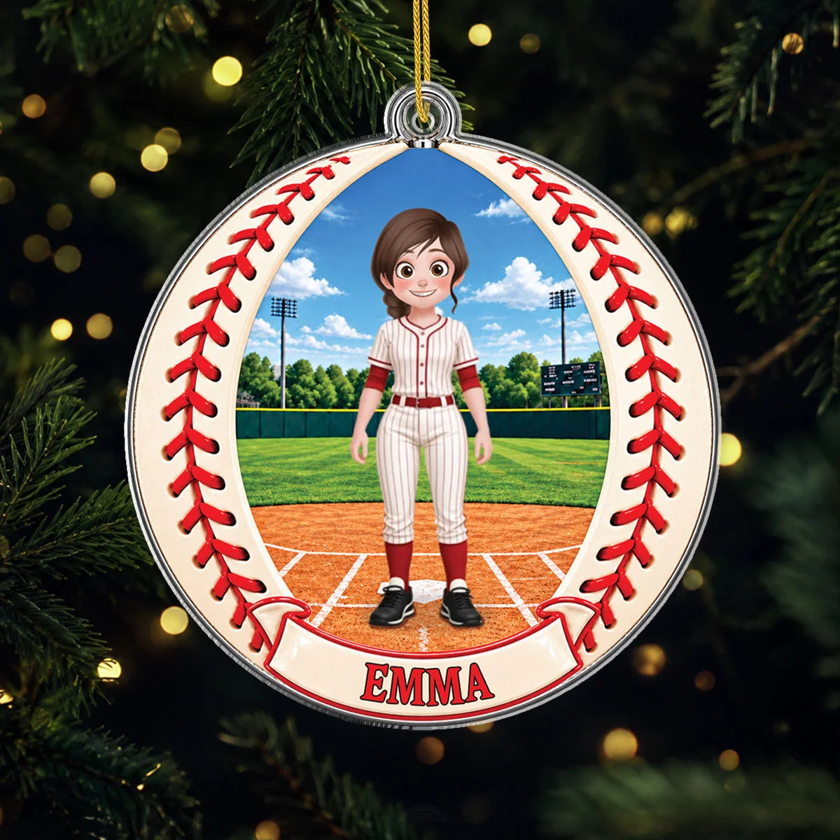 Personalized Sport Player Acrylic Ornament - Custom Keepsake for Youth Athletes