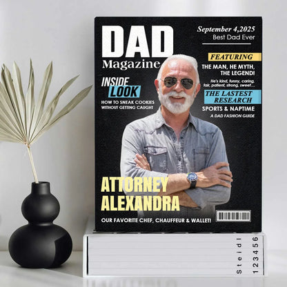 Dad Magazine Cover Personalized Canvas / Poster - Custom Photo Wall Art Gift for Dad