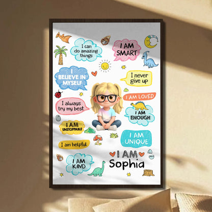 Personalized Kid Affirmations Poster personalization view for Kids/Babies
