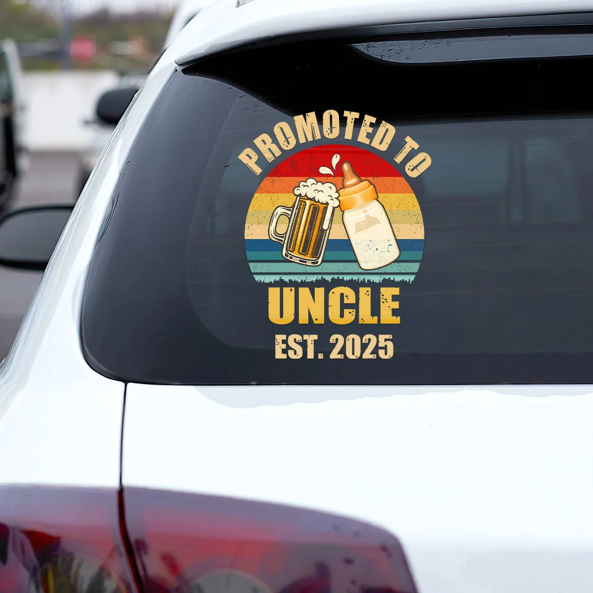 Decal / Sticker material and size view - Promoted To Grandpa Custom Sticker