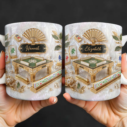 Mug material and size view - Personalized Mahjong Coffee Mug