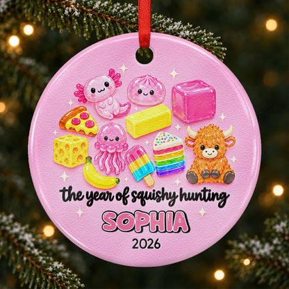 The Year of Squishy Hunting Personalized Ceramic Ornament - Custom Kids Christmas Keepsake Gift