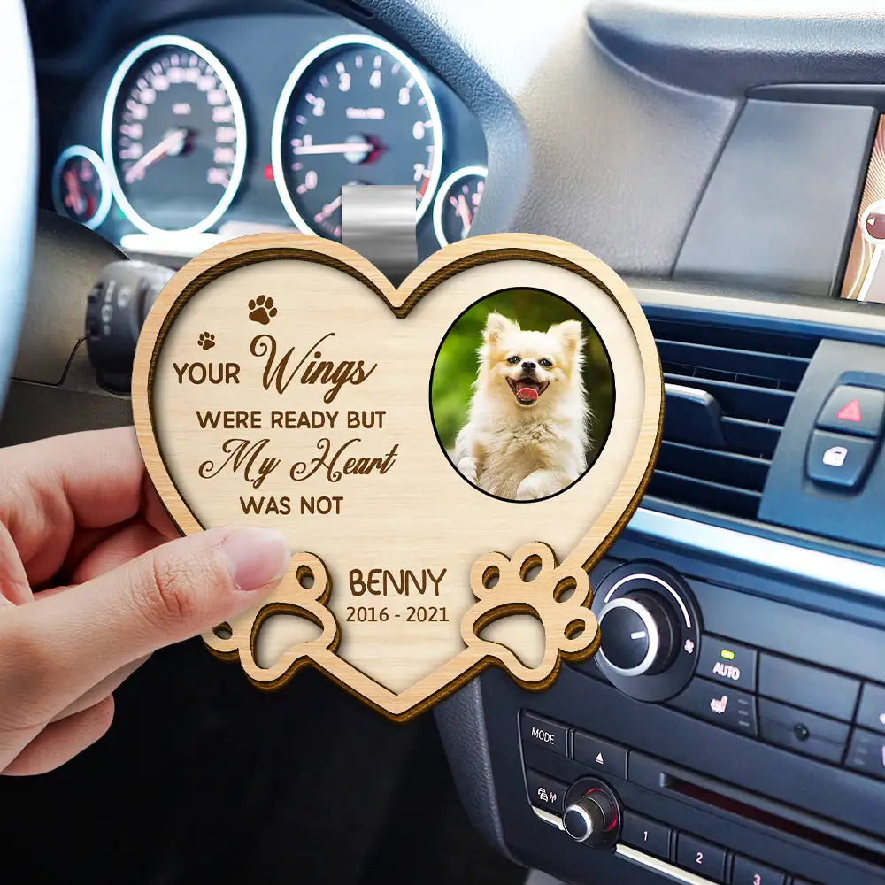 You Left Paw Prints On My Heart - Personalized Pet Memorial Car Visor Clip for Dog & Cat Lovers