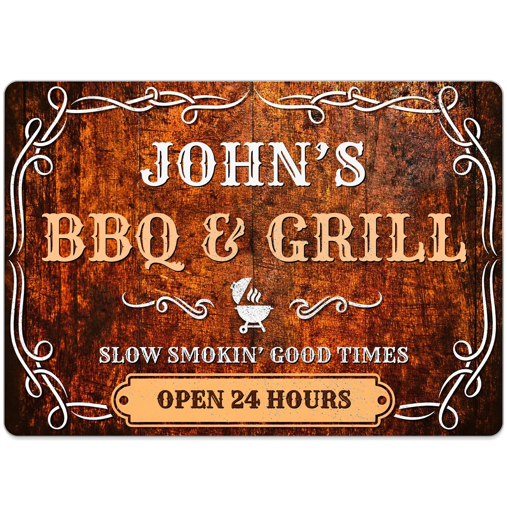 Personalized Bbq Grill Metal Sign for Dad with personalized design details for meaningful gifting image 9