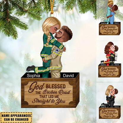 Custom First Responder Couple Ornament for Couples with personalized design details for meaningful gifting