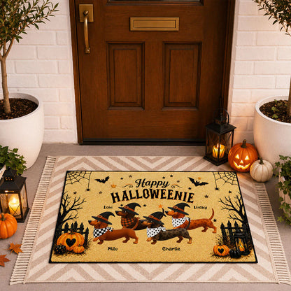 Personalized Dachshund Halloween Doormat personalization view for Dog Lovers