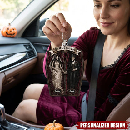 'Til Death Do Us Part Skeleton Couple Coffin Custom Acrylic Ornament for Couples