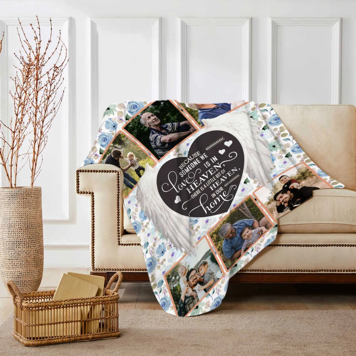 Because Someone We Love Is in Heaven - Personalized Memorial Blanket for Grieving Family