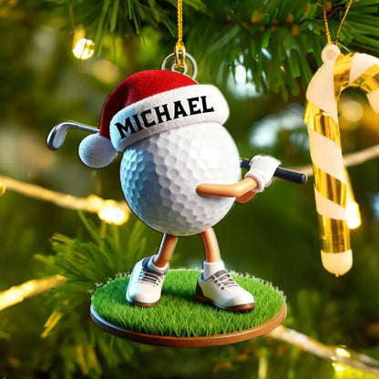 Custom Name Golf Ornament - Personalized Christmas Keepsake Gift for Golfers
