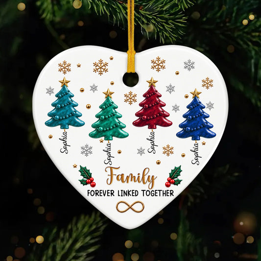 Sisters Forever Linked Together - Custom Ceramic Ornament Personalized Sibling Gift