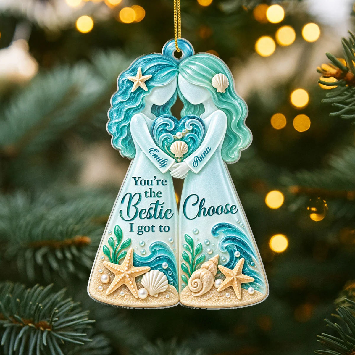 "You're The Bestie I Got To Choose" Personalized Acrylic Ornament - Keepsake Gift for Sister and Best Friend