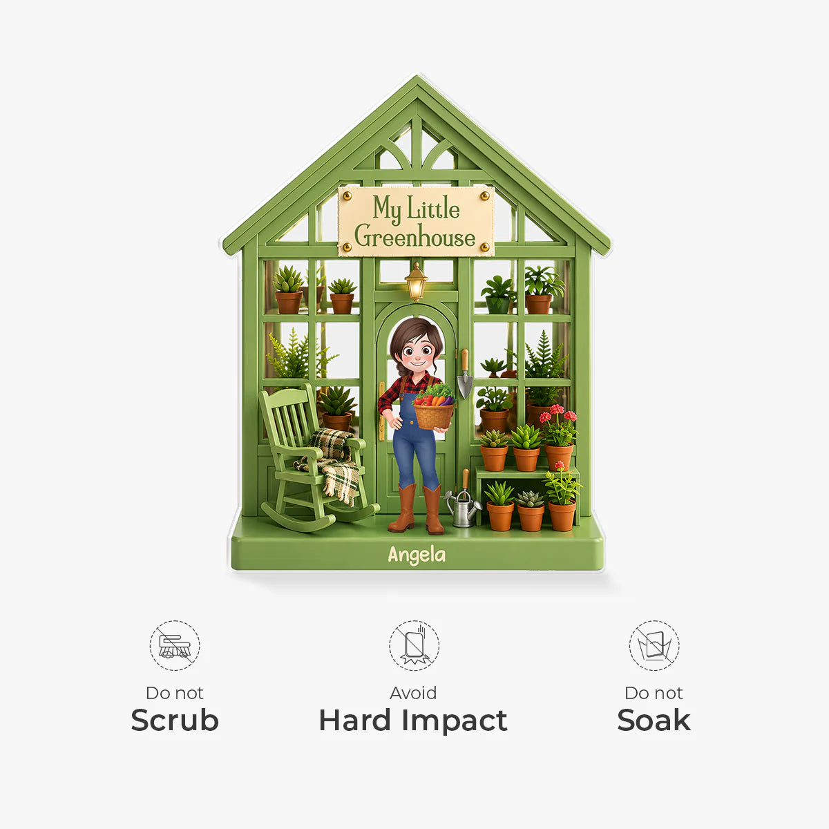 Plaque material and size view - Personalized Gardening Gifts