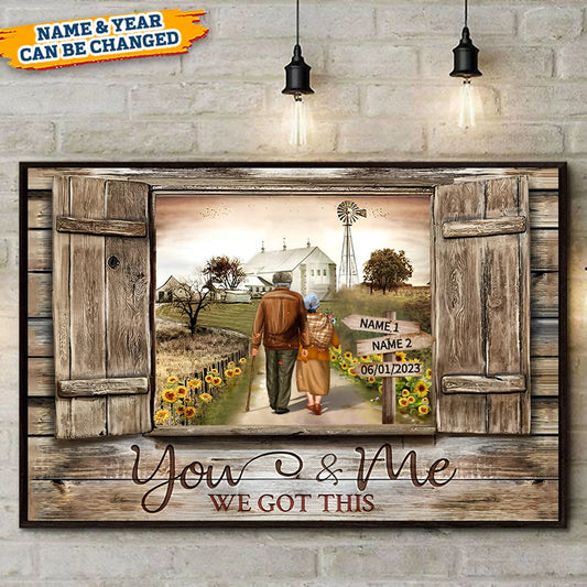You & Me We Got This Personalized Couple Canvas / Poster - Custom Anniversary Wall Art Gift for Wife & Husband