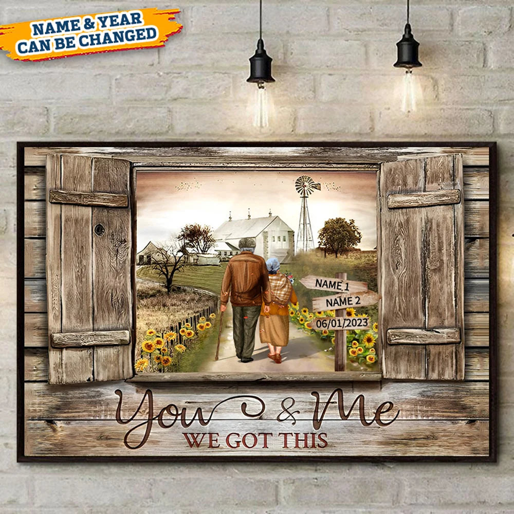 You & Me We Got This Personalized Couple Canvas / Poster - Custom Anniversary Wall Art Gift for Wife & Husband
