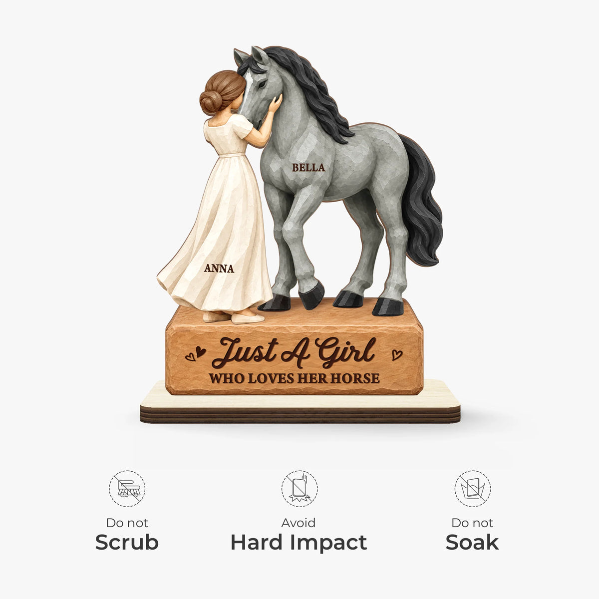 Just A Girl Who Loves Her Horse - Personalized Wooden Plaque Gift for Equestrian Lovers