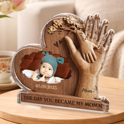 The Day You Became Custom Acrylic Plaque - Personalized Gift for New Parents