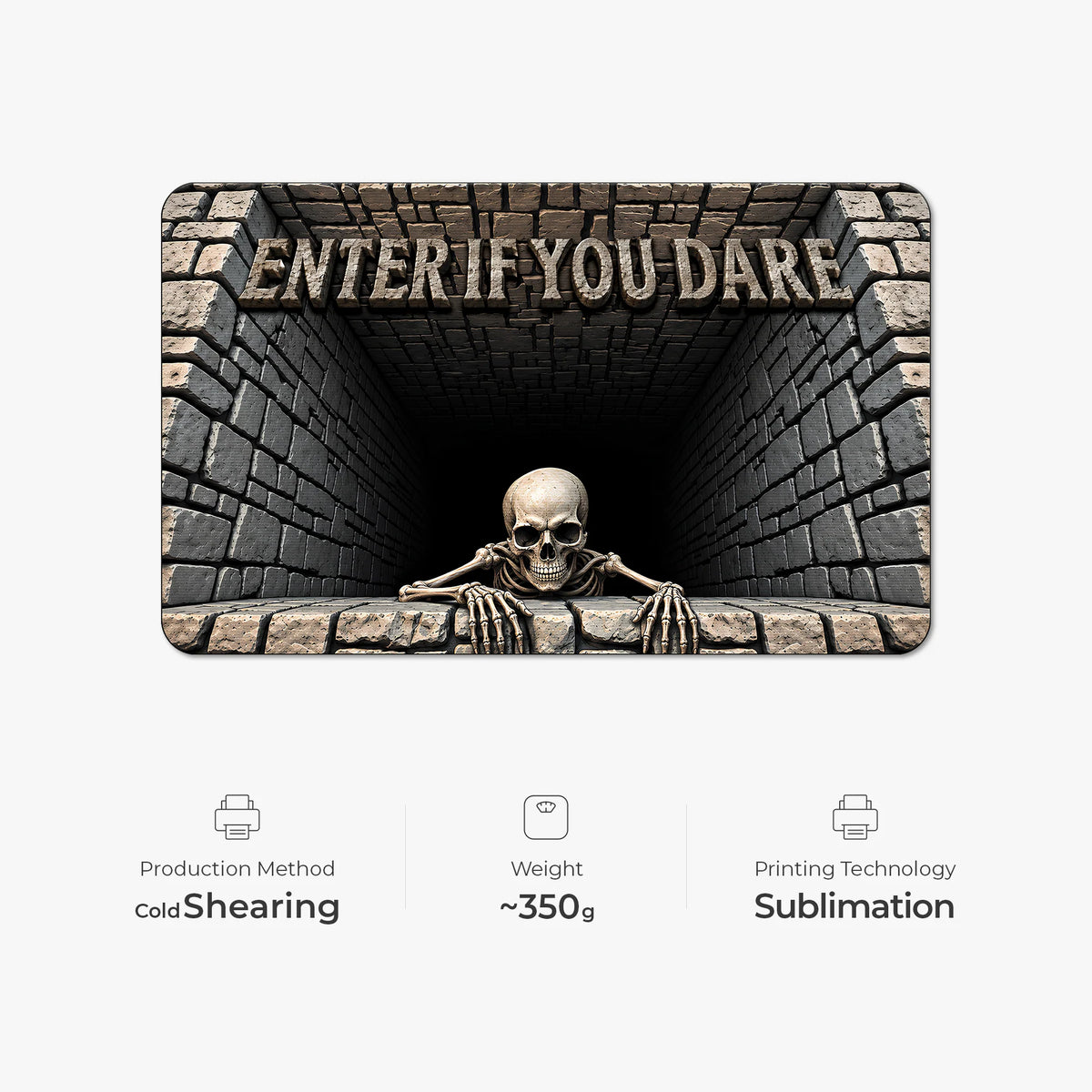 Enter If You Dare Personalized Halloween Doormat - Custom Creepy Skeleton Decor for Family