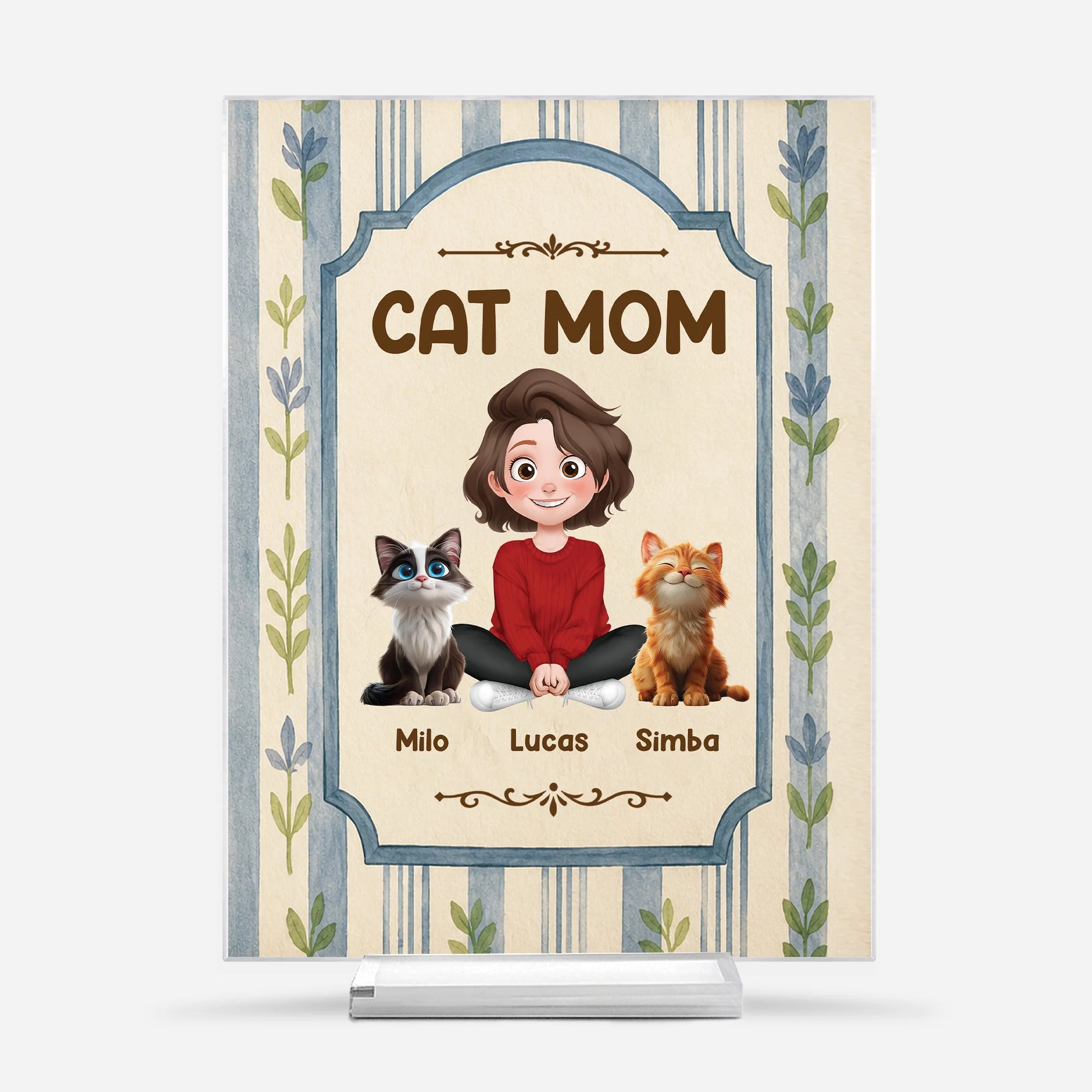 Personalized Cat Dad Acrylic Plaque - Custom Keepsake Gift for Cat Lovers