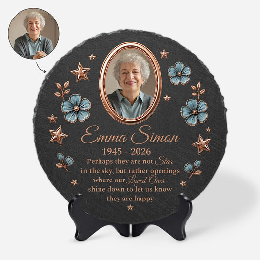 "Perhaps They Are Not Stars" Personalized Photo Memorial Stone - Custom Garden Keepsake Memorial Gift