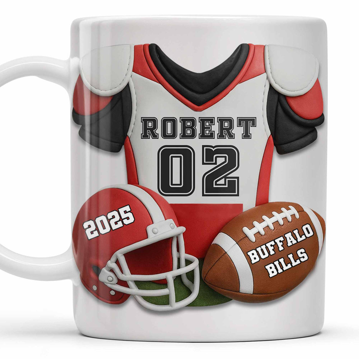 Personalized Football Team Pride Mug With Jersey and Helmet