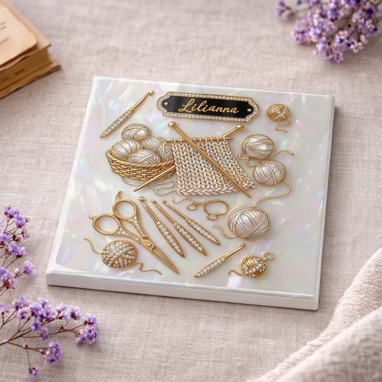 Custom Crochet Coaster for Mom with personalized design details for meaningful gifting image 8