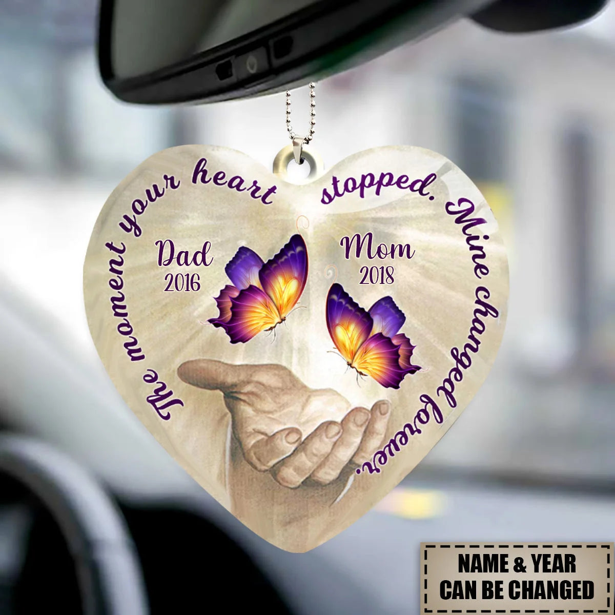 "The Moment Your Heart Stopped" Personalized Memorial Ornament - Sympathy Gift for Family