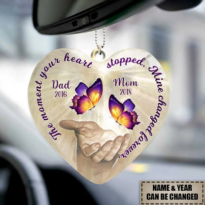 "The Moment Your Heart Stopped" Personalized Memorial Ornament - Sympathy Gift for Family