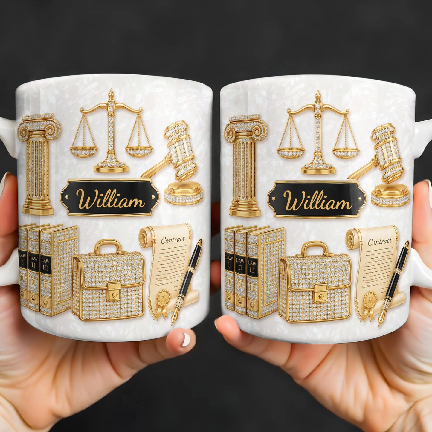 Mug material and size view - Personalized Lawyer Mug
