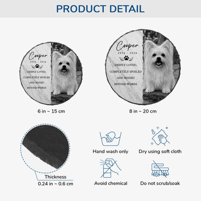 "Deeply Loved" Personalized Pet Memorial Stone - Custom Photo Keepsake Gift