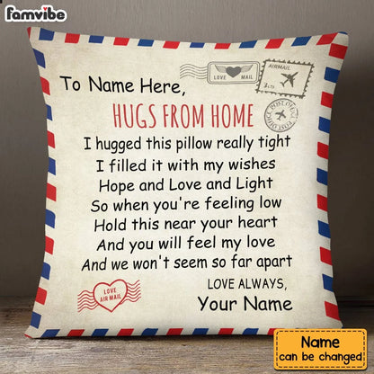 Pillow material and size view - Personalized Long Distance Pillow