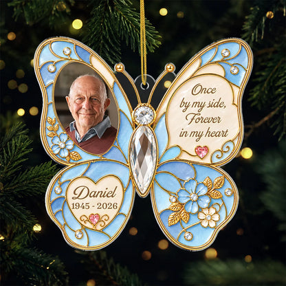 Your Wings Were Ready - Personalized Butterfly Memorial Photo Acrylic Ornament Gift