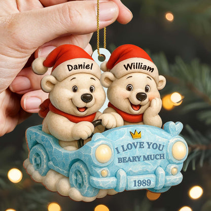 I Love You Beary Much With Teddy Bears in Santa Hats