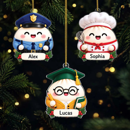 Cute Career Dumpling Personalized Acrylic Ornament - Custom Job Keepsake Gift for Coworkers