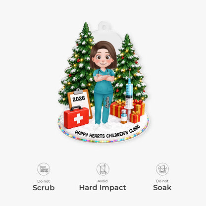 Personalized Nurse Acrylic Ornament - Custom Christmas Tree Keepsake