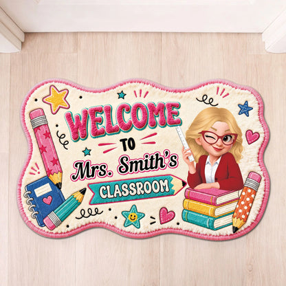 Custom Teacher Classroom Doormat for Teacher with personalized design details for meaningful gifting
