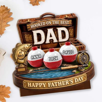 Wood Sign material and size view - Personalized Fishing Dad Wood Plaque