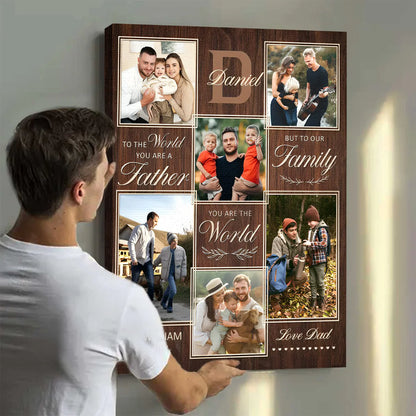 Custom Father Photo Collage Canvas personalization view for Dad