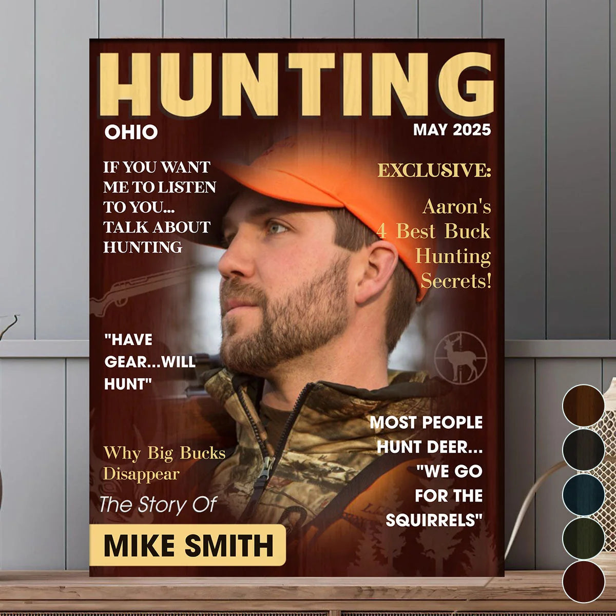 Personalized Hunter Magazine Cover Canvas / Poster - Custom Hunting Photo Wall Art Gift for Him