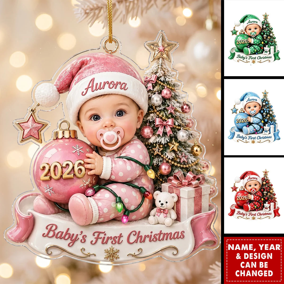Baby’s First Christmas - Personalized Acrylic Ornament as a Newborn Baby Keepsake