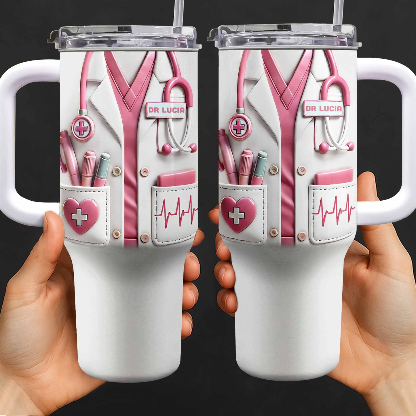 Personalized Nurse 40Oz Tumbler personalization view for Nurse