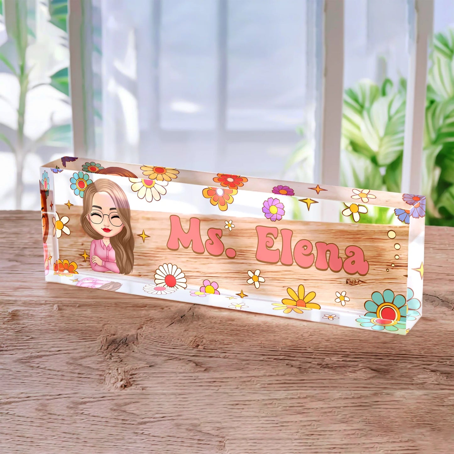 Custom Teacher Desk Name Plate for Teacher with personalized design details for meaningful gifting image 6
