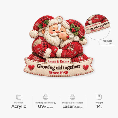 Growing Old Together Personalized Acrylic Ornament - Custom Christmas Keepsake Gift for Couples