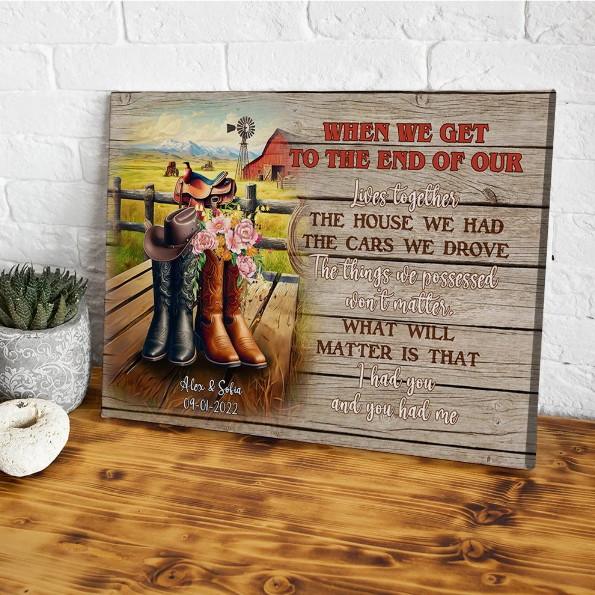 "When We Get To The End Of Our Lives" Personalized Western Couple Canvas / Poster - Anniversary Gift for Wife