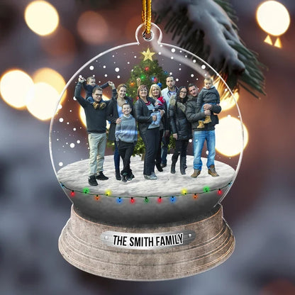 Personalized Family Photo Christmas Acrylic Ornament - Custom Gift for Family Members