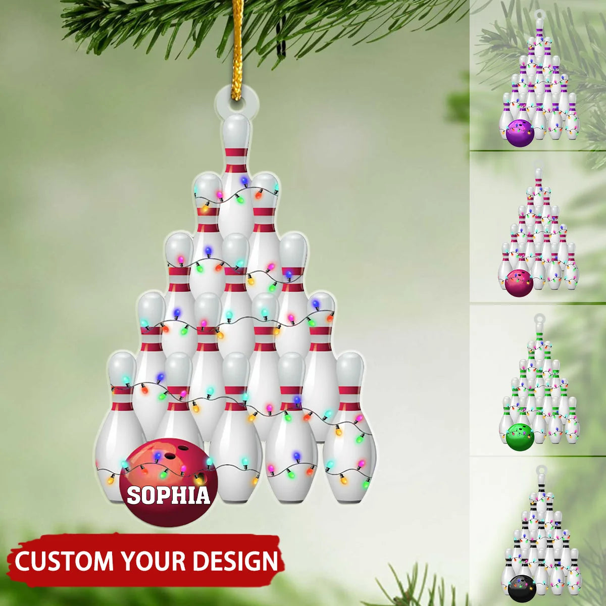 Personalized Bowling Christmas Ornament - Custom Acrylic Tree Keepsake for Bowlers