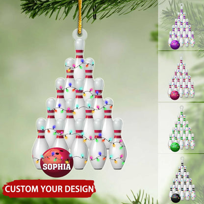 Personalized Bowling Christmas Ornament - Custom Acrylic Tree Keepsake for Bowlers
