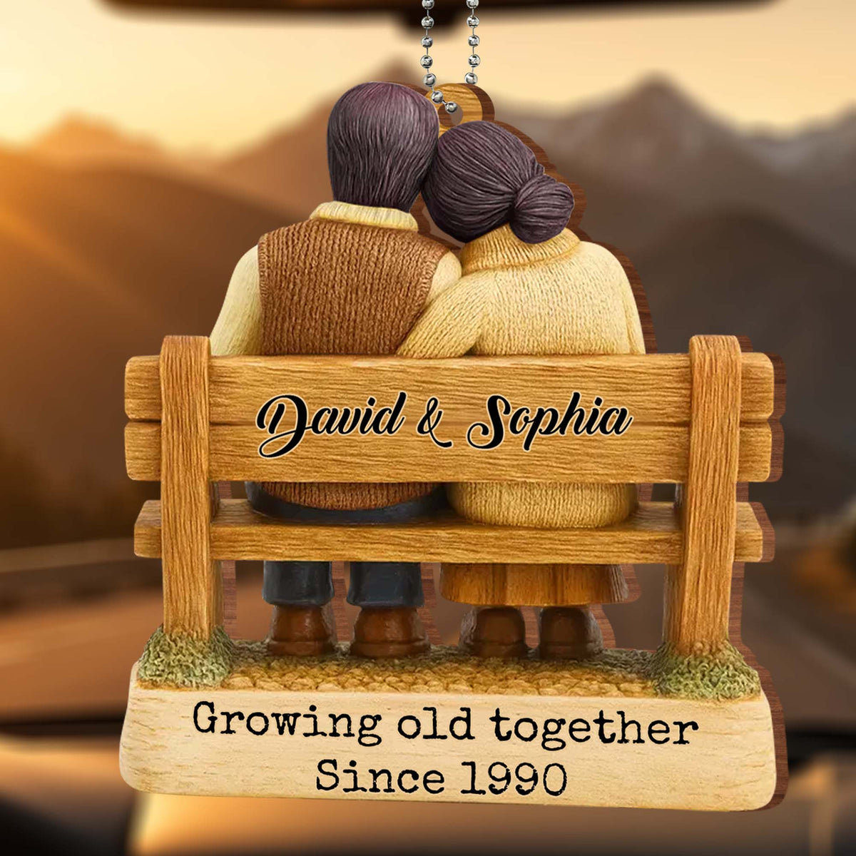 Growing Old Together Since, Loving Couple On Bench