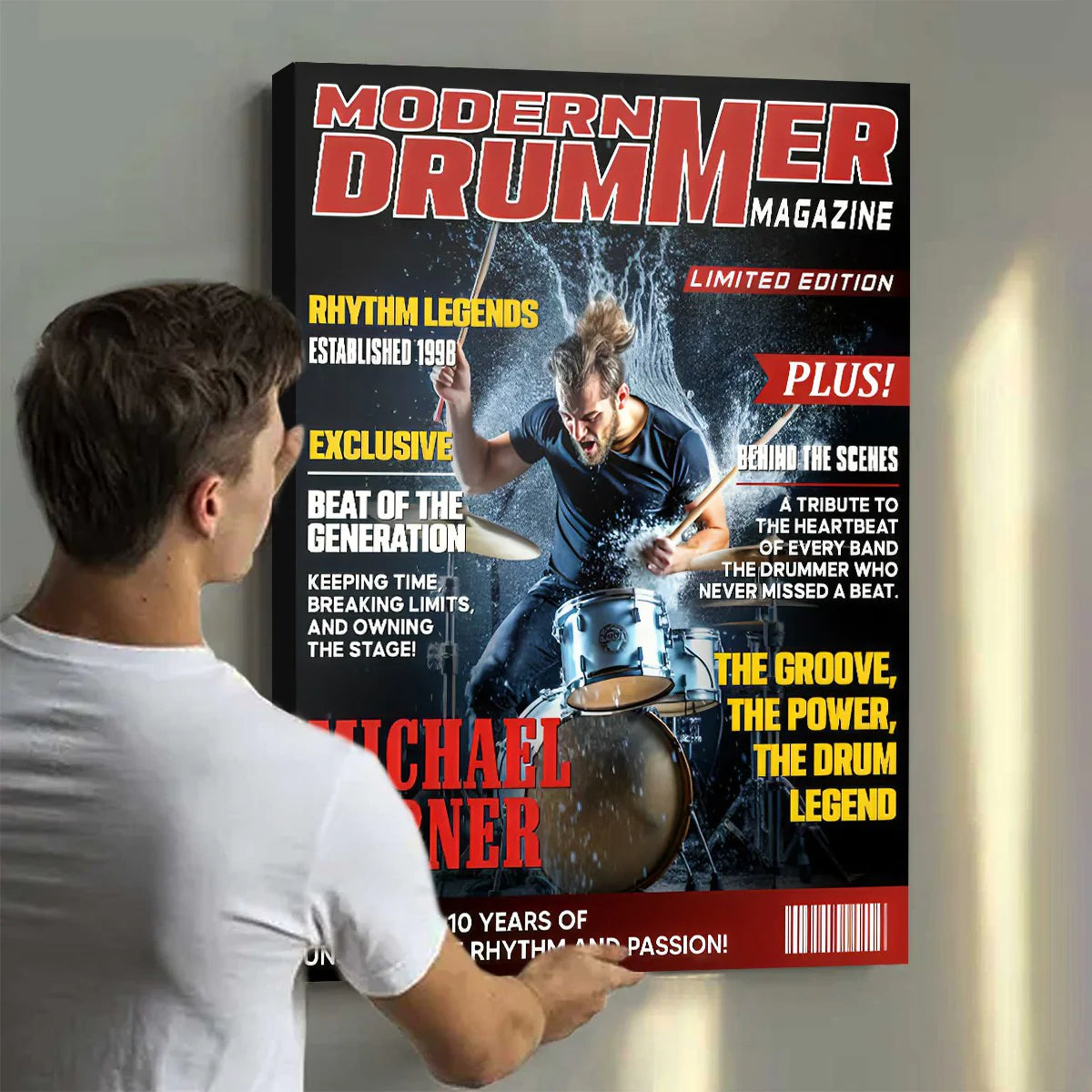 Personalized Modern Drummer Magazine Cover personalization view for Son/Grandson