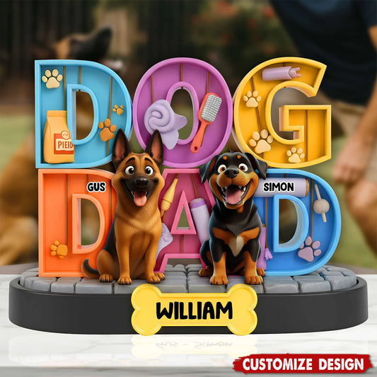 Custom Dog Mom Acrylic Plaque for Dog Lovers with personalized design details for meaningful gifting